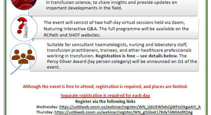 RCPath & SHOT Advances in Transfusion Symposium